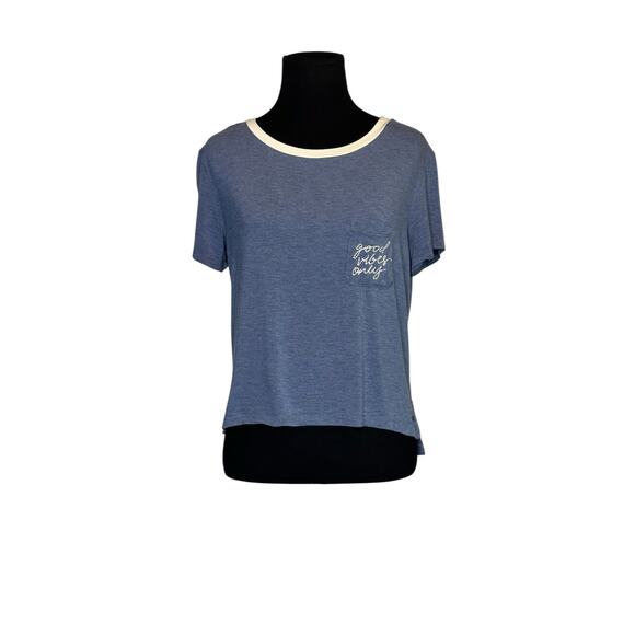 American Eagle Good Vibes blue short sleeves T-shirt size Small - Picture 12 of 14